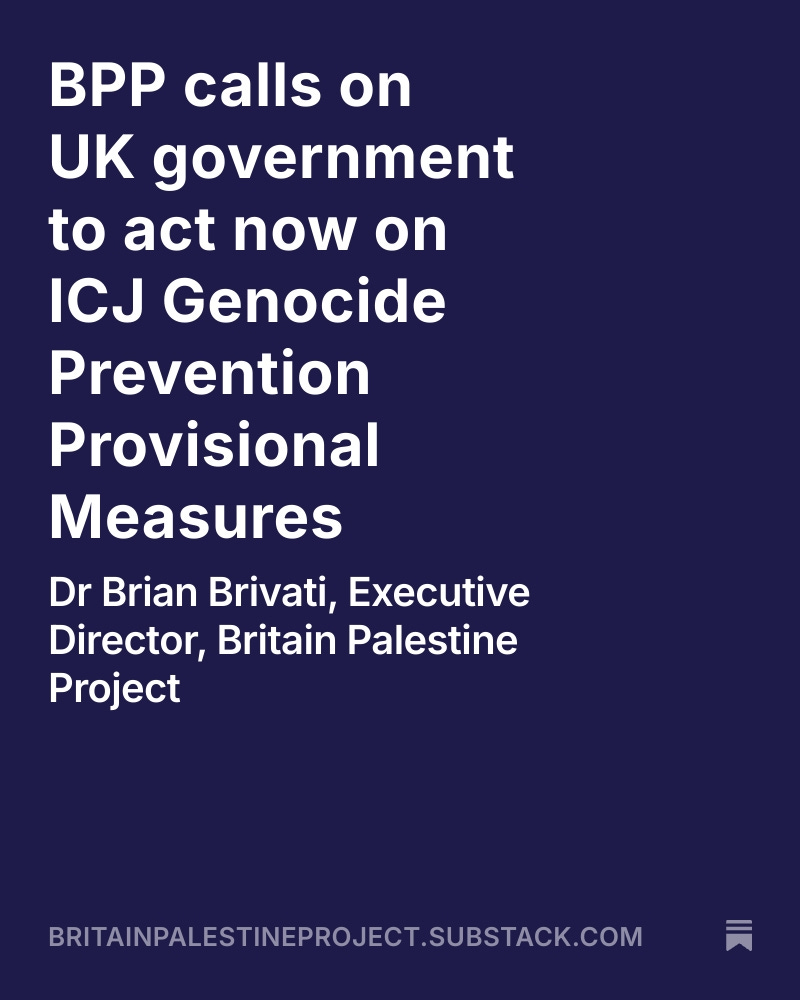 BritPalProject's tweet image. BPP welcomes the new Standing Group on Atrocityhttps://www.atrocitystandinggroup.org/ . The duty to prevent genocide is triggered by the risk itself, not by a final legal determination, calls on the UK to act now: open.substack.com/pub/britainpal…