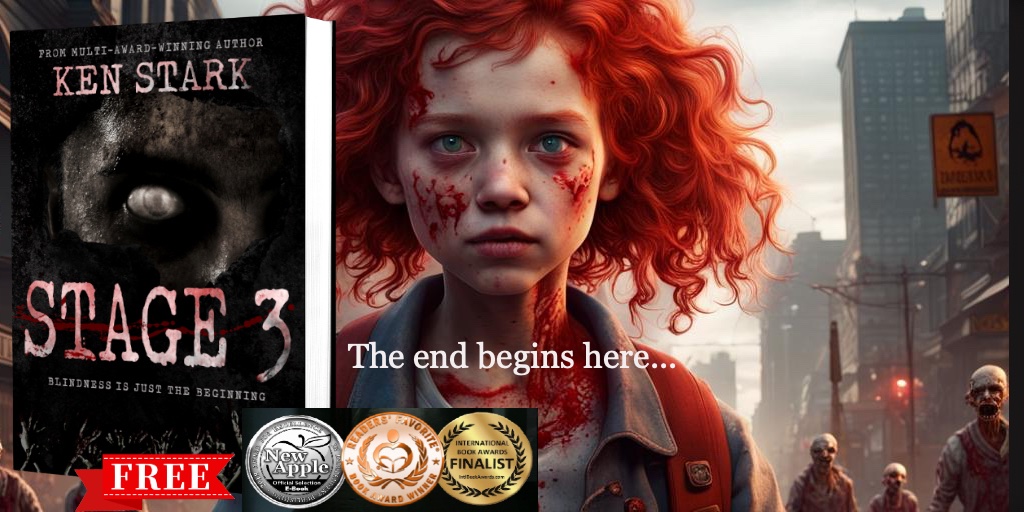 “Five stars for a ripping, gripping, and heartwarming read from a master story teller.”

Start the award-winning Stage 3 series with a FREE book!
shorturl.at/paLcT

Read Stage 3 today!

Also on #audible

#zombie #horror #thriller #Free #apocalypse #zombies #audiobook