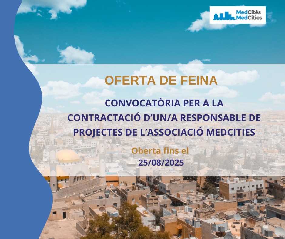 MedCities's tweet image. 📣 A #MedCities busquem nou/nova responsable de projectes 📣
Si t'apassionen les relacions internacionals al #Mediterrani i els projectes que s'implementen en l'àmbit urbà i metropolità, llegeix les bases de la convocatòria.
↪️ bit.ly/ConvoRespProje…
Fins 📆 25/08/25
