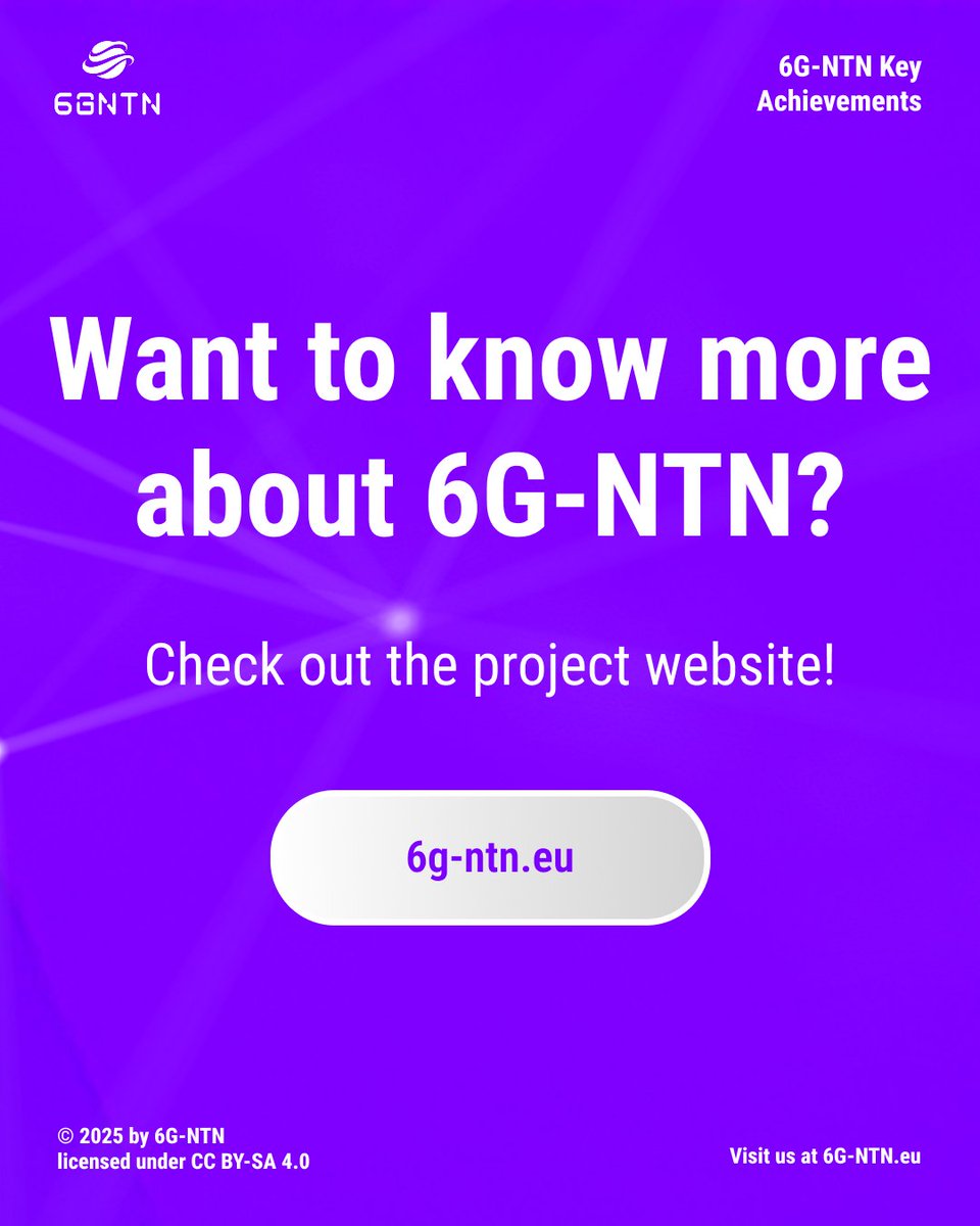 🔍 6G-NTN 1st Key Achievement: Significant contributions to 3GPP on NTN in 6G

👉 Dive into what this means for the evolution of connectivity.

Check out the full carousel on our website: 6g-ntn.eu/results/