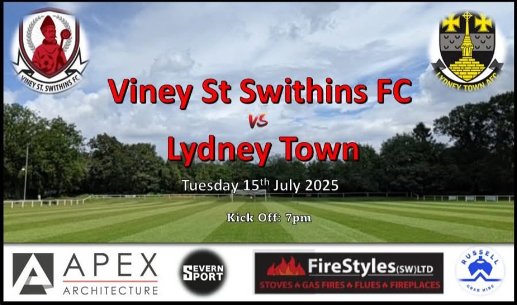 Viney St.Swithins FC (@vssfc) on Twitter photo Tonight we welcome <a href="/LydneyTownAFC/">Lydney Town AFC</a> for our latest pre-season friendly.
Should be a good turn out for what is usually an entertaining affair.
Kick Off 7pm.
โฝโฝโฝ
#uptheviney #preseason <a href="/SevernSport/">Severn Sport</a> Tonight we welcome <a href="/LydneyTownAFC/">Lydney Town AFC</a> for our latest pre-season friendly.
Should be a good turn out for what is usually an entertaining affair.
Kick Off 7pm.
โฝโฝโฝ
#uptheviney #preseason <a href="/SevernSport/">Severn Sport</a>