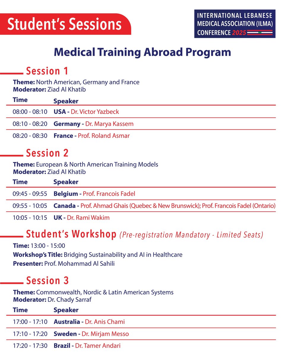 The countdown is on!
Join us at the 2nd ILMA Annual Conference
🗓️ July 26, 2025 | 📍 Phoenicia Hotel, Beirut
⏰ Doors: 7:30 AM | 🎤 Opening: 10:15 AM
🌍 Global voices. Real impact.
🎓 Student Workshop — limited seats!
🔗 Gen:sciencepro.me/ilma-2025-regi…
🎓 Stu: sciencepro.me/students-works…