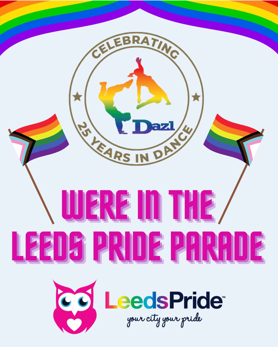 DAZL - Dance & Health Charity π³οΈβππ³οΈββ§οΈβΏοΈ (@dazldance) on Twitter photo See you at the @leedsprideofficial parade on Sunday, 20th July! We're excited to unveil something special with our DAZL family. This is our 6th year, and it's always a day full of joy and love. Join us to dance, wave, and celebrate because #LoveIsLove. See you at the @leedsprideofficial parade on Sunday, 20th July! We're excited to unveil something special with our DAZL family. This is our 6th year, and it's always a day full of joy and love. Join us to dance, wave, and celebrate because #LoveIsLove.
