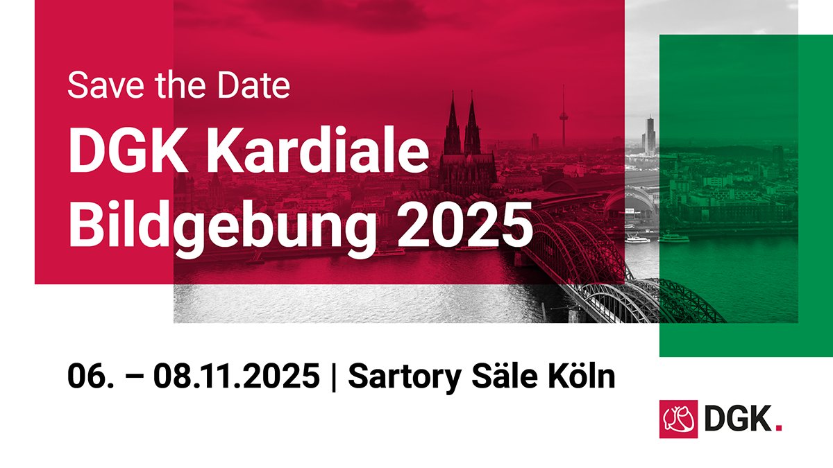 📣 DGK-Kongress Kardiale Bildgebung in Köln
Kardiologie trifft Bildgebung: Vernetzung, Innovation &amp; interdisziplinärer Austausch!
Spannende Schwerpunktthemen: KI, multimodale Diagnostik, Phenotyping &amp; mehr
➡️ kardiale-bildgebung.de
#Kardiologie #Bildgebung #DGK