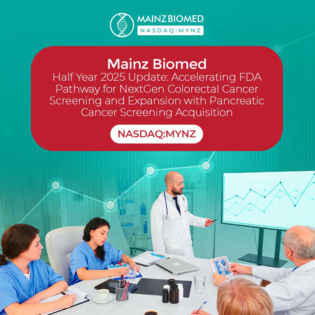 MainzBioMed's tweet image. Mainz Biomed made strong H1 2025 progress in early cancer detection:

Launched eAArly DETECT 2 (2,000 pts), setting up 2026 FDA CRC trial

ColoAlert® launched in Switzerland (labor team w ag), expanded in UK (EDX Medical)

Advanced pancreatic cancer program: licensed Liquid…