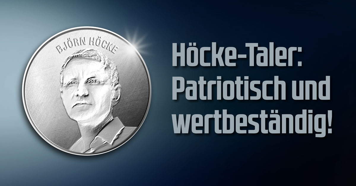 Die Medaille für echte Patrioten! Mit dem Höcke-Taler aus echtem Silber setzen Sie ein Zeichen. Bekenntnis und Wertanlage zugleich. Gibt's hier:  tinyurl.com/26e9jvdb