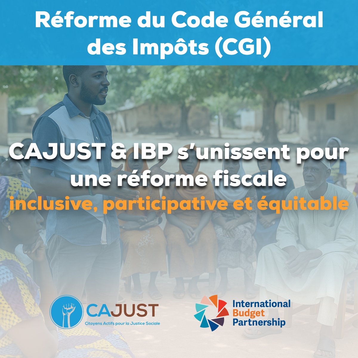 CAJUST &amp; IBP mobilisent les acteurs pour une réforme fiscale inclusive au 🇸🇳 !
Cette initiative vise à proposer des recommandations concrètes afin de garantir un système fiscal juste, équitable et participatif.
Une réforme réussie, c’est une réforme construite avec les citoyens.