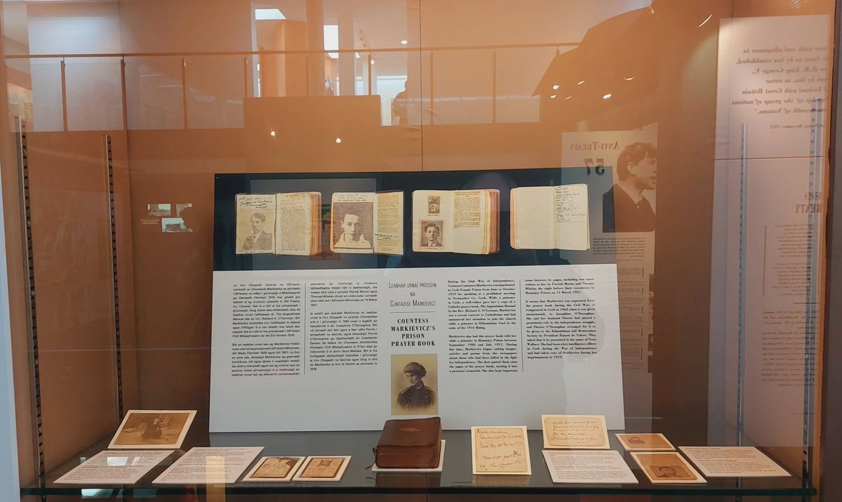 Countess Markievicz died #OTD, 15 July 1927, in Sir Patrick Dun's Hospital in Dublin. We recently unveiled a special display about her which centres on her War of Independence prayer book which she transformed into a memorial to her fallen comrades during her imprisonment.