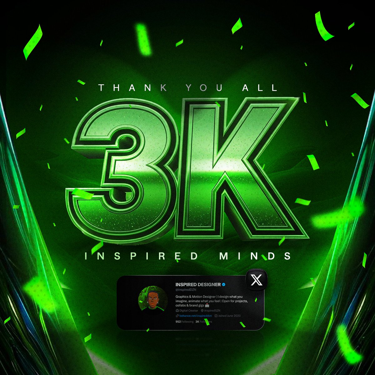 inspiredDZN's tweet image. 3K Inspired MInds
To every like, repost, comment, and follow, I see you. i I salute you🫡