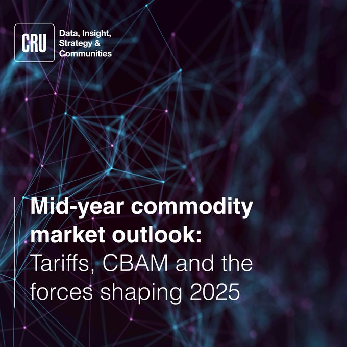 Just released! <a href="/CRUGROUP/">CRU Group</a> 's Mid-Year Commodity Market Outlook: Tariffs, CBAM and the forces shaping 2025. Download the full report: ow.ly/LC5e50Wp8tr