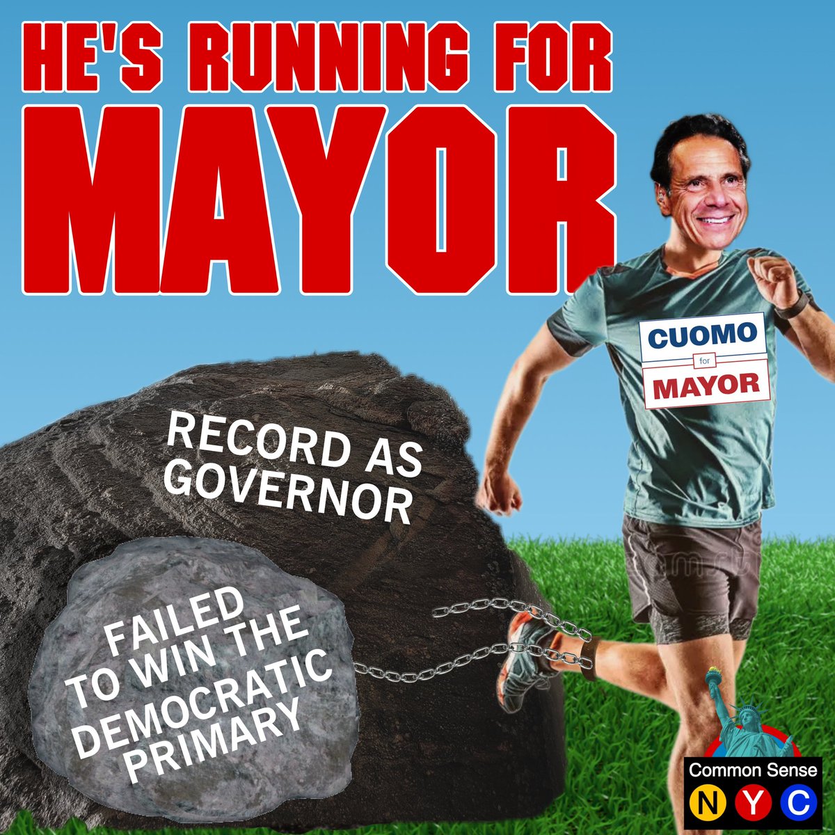 ComSenseNYC's tweet image. Cuomo is running for mayor… AGAIN!
If @andrewcuomo couldn’t beat @ZohranKMamdani in the Democratic primary, even with the full backing of the political establishment, how does he expect to win in the general? Then again, a massive ego can make you believe anything!
