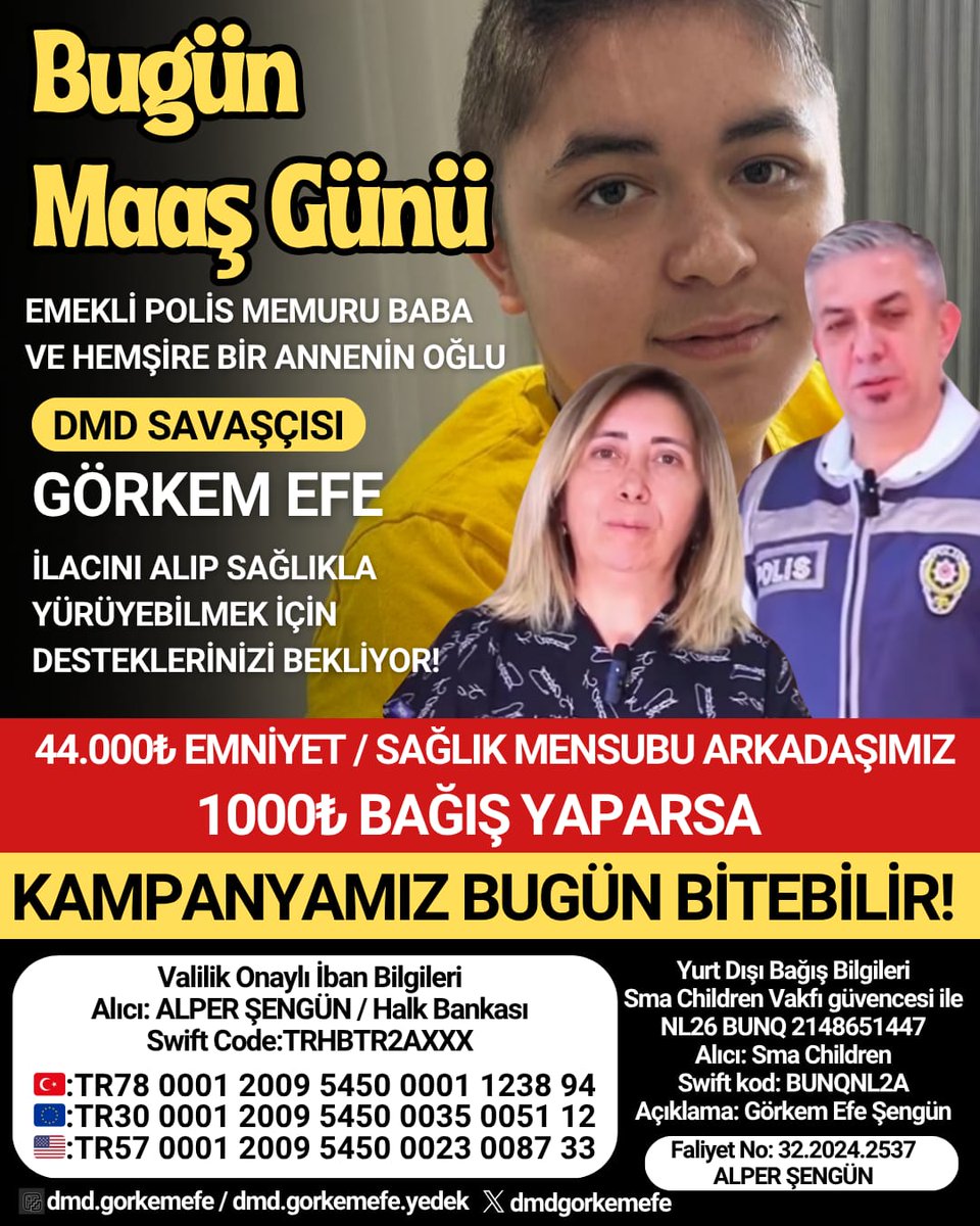 Görkem Efe'nin zamanı kalmadı yürümeyi kaybederse ilaç hakkını kaybediyor.
#görkemefedireniyor

#15Temmuz Ederson #ZaferinAdıTürkiye #ÖmerHalisdemir
#salı Köklü Mevlid-i Şerif Habertürk 
#KademeEmekçininAlınteridir Ümit
#BTCUSDT Yusuf Tekin Süveyda