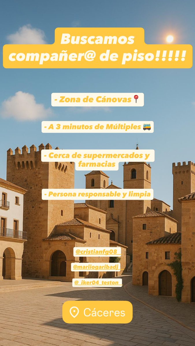 Se busca compañero de piso en Cáceres 🏠