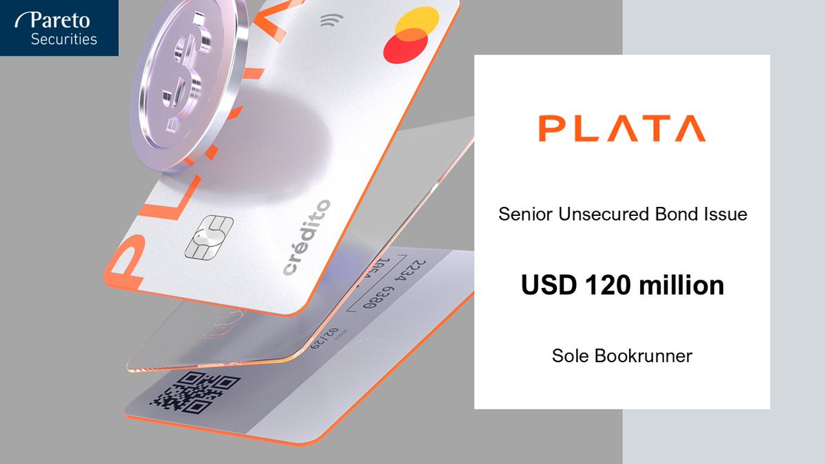 Pareto Securities acted as Sole Bookrunner in the USD 120 million Senior Unsecured Bond Issue by BANCO PLATA, S.A., INSTITUCIÓN DE BANCA MÚLTIPLE: paretosec.com/what-we-do/cre…