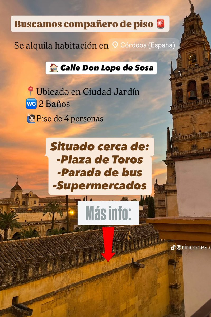 Buscamos compañero de piso en Córdoba para el curso 2025/2026.
Piso ubicado en Ciudad Jardín.
⬇️⬇️⬇️⬇️⬇️⬇️