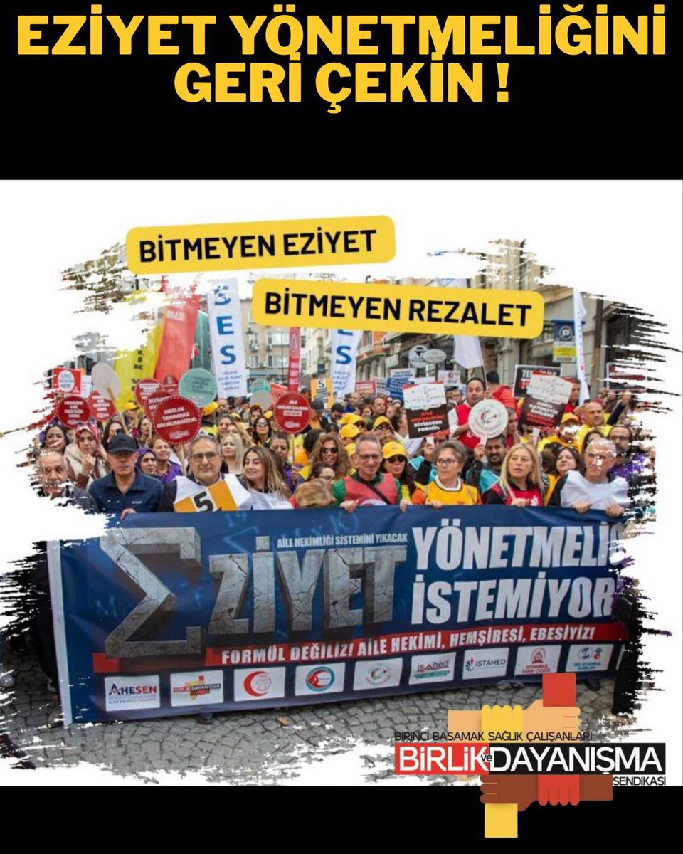 mrtylmz1972's tweet photo. 📢 EZİYET YÖNETMELİĞİ GERİ ÇEKİLMELİDİR!
Haziran ayında uygulamaya giren ve kamuoyunda “eziyet yönetmeliği” olarak bilinen düzenleme kapsamında, 6 aydır hastası gelmeyen sağlık çalışanlarının Haziran maaşlarında ciddi kesintiler yapılmıştı. Bu kapsamda;
•Doktorların maaşından 15-20 bin TL
•Ebe ve hemşirelerin maaşlarından 7-10 bin TL
kesinti yapılmıştı.

Medya üzerinden “yönetmelikte değişiklik yapıldı” şeklinde yapılan haberlerle kamuoyuna iyileştirme yapıldığı algısı oluşturulmuş olsa da, gerçekte hiçbir olumlu değişiklik olmamıştır. Temmuz ayında yatan  maaşlarında;
•Doktorlardan 20-25 bin TL,
•Ebe ve hemşirelerden ise 10-15 bin TL’ye kadar
kesinti yapılmıştır.
Bu durum sağlık çalışanlarını maddi olarak daha da zor duruma sokmakta, meslek motivasyonunu ve hizmet kalitesini olumsuz etkilemektedir. Gerçek bir iyileştirme yerine, oyalama ve mağduriyet söz konusudur.
📌 Talebimiz nettir:
•Eziyet yönetmeliği derhal geri çekilmelidir.
•Yoksulluk sınırının üzerinde, tek kalem ve emekliliğe yansıyan adil maaş politikası uygulanmalıdır.

Sağlık emekçileri geçinemiyor, tükeniyor, görmezden gelinmesin!
BİRLİK VE DAYANIŞMA SENDİKASI
@dayanismasen 
@dayanismasen3
