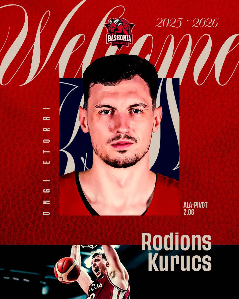 💙❤ Rodions Kurucs, banderita que cambia Murcia por <a href="/Baskonia/">Baskonia</a>.

Llega a Vitoria tras su mejor temporada <a href="/ACBCOM/">Liga Endesa</a>: 9,8 puntos, 5,8 rebotes, 1,9 asistencias y 11,4 de valoración. 🙌

Fue la 4ª mejor banderita 🇪🇸 en los aleros del #SuperManagerACB 24-25.

#MercadoACB