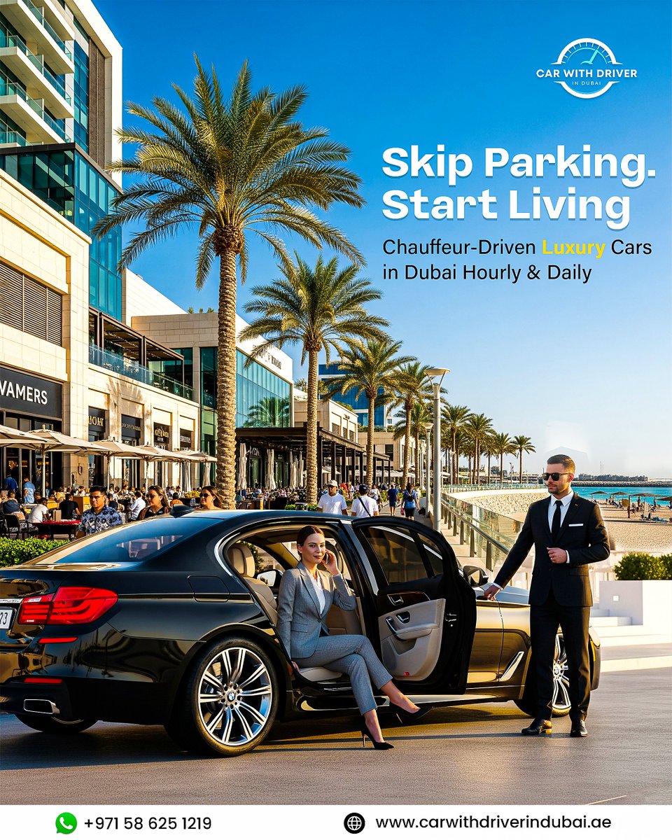 cwddubai's tweet photo. No parking. No hassle.
Just book a luxury car with driver and enjoy Dubai like you own it.
Available hourly or full-day.

📲 WhatsApp: +971 586251219
🌐 https://t.co/BmPv7zIXk7

#LuxuryCarUAE #DubaiDriverService #CarWithDriverDubai  
#SkipParking #ChauffeurDubai #TravelDubaiStyle https://t.co/gWXI3NKKLT