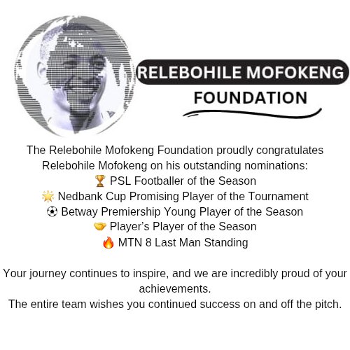🏆 PSL Footballer of the Season
🌟 Nedbank Cup Promising Player of the Tournament
⚽ Betway Premiership Young Player of the Season
🤝 Player’s Player of the Season
🔥 MTN 8 Last Man Standin #relebohilemofokengFoundation #RelebohileMofokeng #OrlandoPirates

#𝐏𝐒𝐋𝐀𝐰𝐚𝐫𝐝𝐬𝟐𝟓