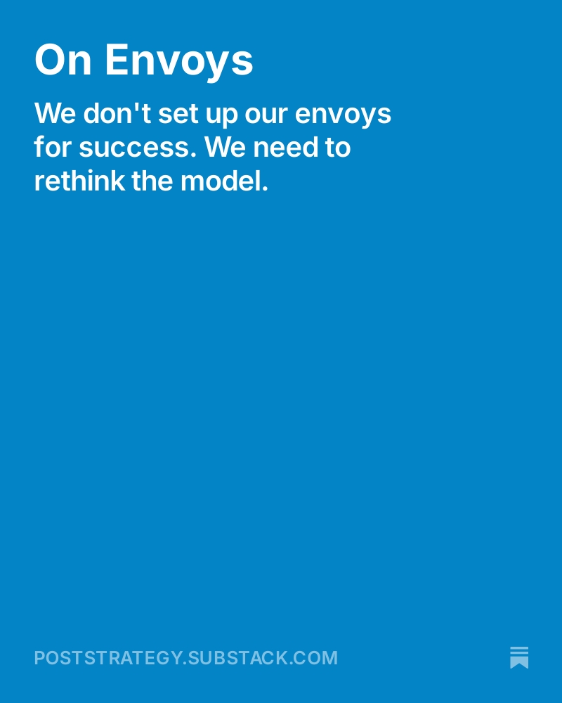 JDevermont's tweet image. I worked with 4 U.S. envoys on Africa. Here’s why the model’s flawed—and how to fix it.
Check out my new substack post. poststrategy.substack.com/p/on-envoys