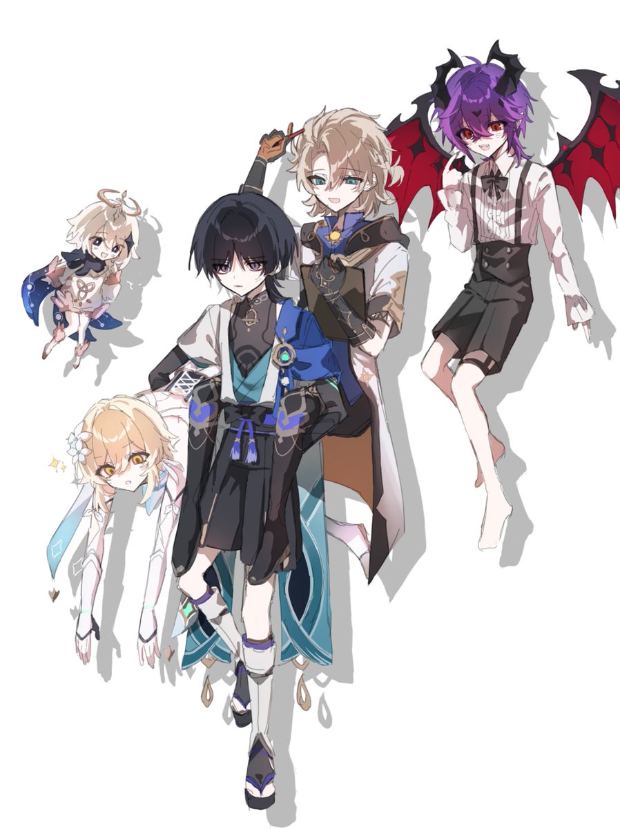 Sp_z51's tweet image. 空飛ぶ仲間たち+α

#Wanderer #Albedo #Durin #Rumine #Paimon #GenshinImpact