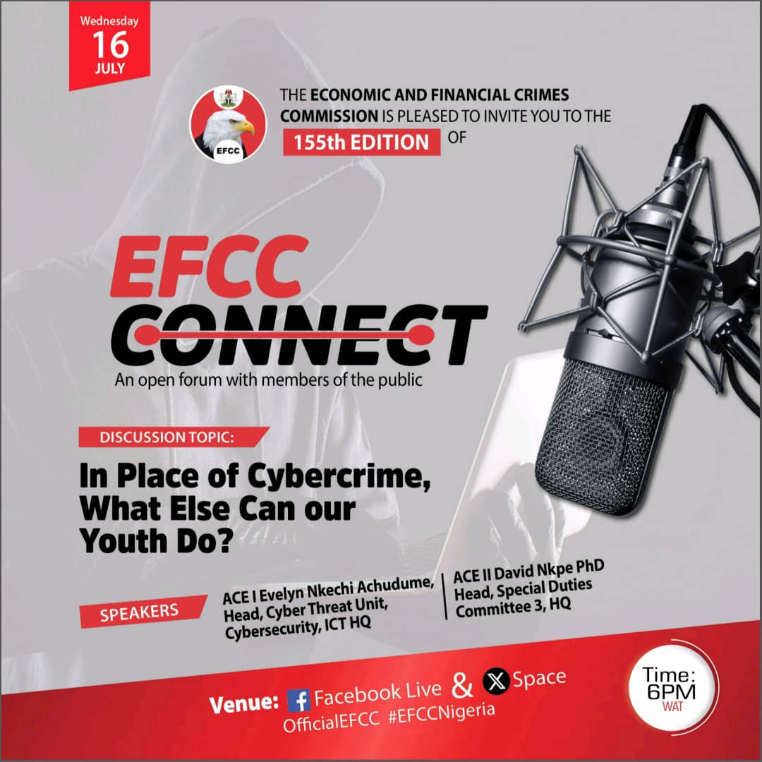 No be everytime be fraud 🌚

 Come and learn others things you can do with your life! 

Join us this Wednesday by 6pm on EFCC Connect. 

#EFCCConnect 
#EFCCNigeria