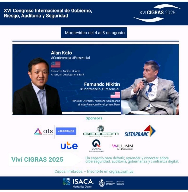 📣 #CIGRAS 2025!!   

🎤 #Conferencia #Presencial 

"Estrategia de Transformación del Talento, Innovación y Enfoque Programático para la Disrupción Digital"

📌Viernes 8 de agosto, 11:40 hs UY  -  Sala Idea Vilariño de ANTEL 

👉Inscríbete ahora en: lnkd.in/dnHTACpr