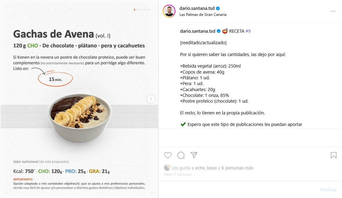 📝 Gachas de Avena (vol.1)

Les dejo en la cuenta de IG una receta de porridge (o gachas) de avena.

Enlace: instagram.com/p/DMIFcR8IPzp/…