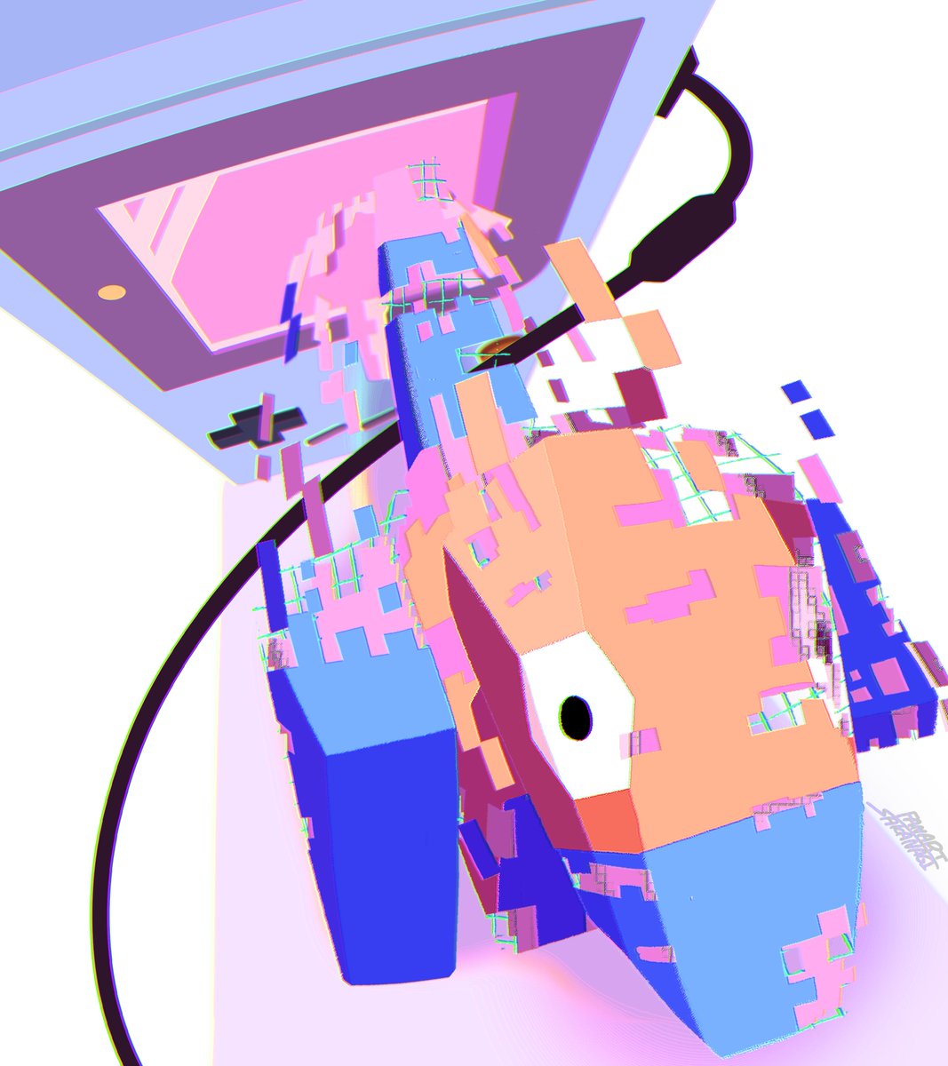 a_R_co_'s tweet image. 以前描いたポリゴン(ポリゴン2)さんたちのファンアートです
