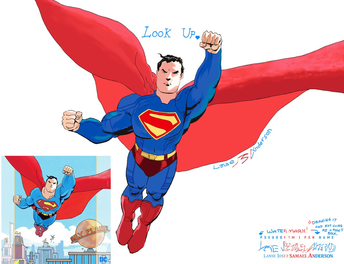 Art Study with #Superman   "Tim Sale" Style.  And yes, I've seen <a href="/JamesGunn/">James Gunn</a> 's  Superman (2025) last week on July 9 here in my home 🇵🇭, it's so good.   (1/2)
