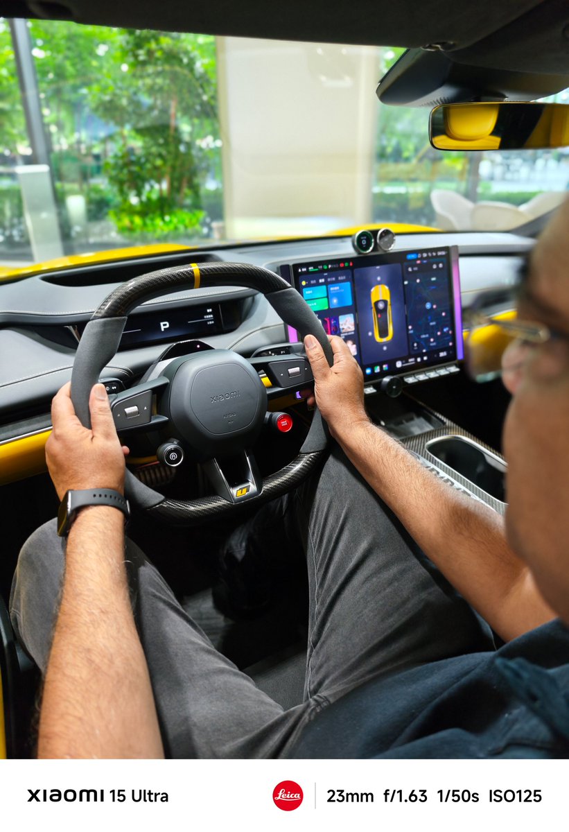 mathursudhin's tweet image. Seeing the #XiaomiSU7Ultra as well for the first time. Probably the ultimate EV you can buy anywhere in the world currently. Yellow is also a rare sight on the streets and will definitely stand out. Loved the matching interiors and stitching. What do you think?