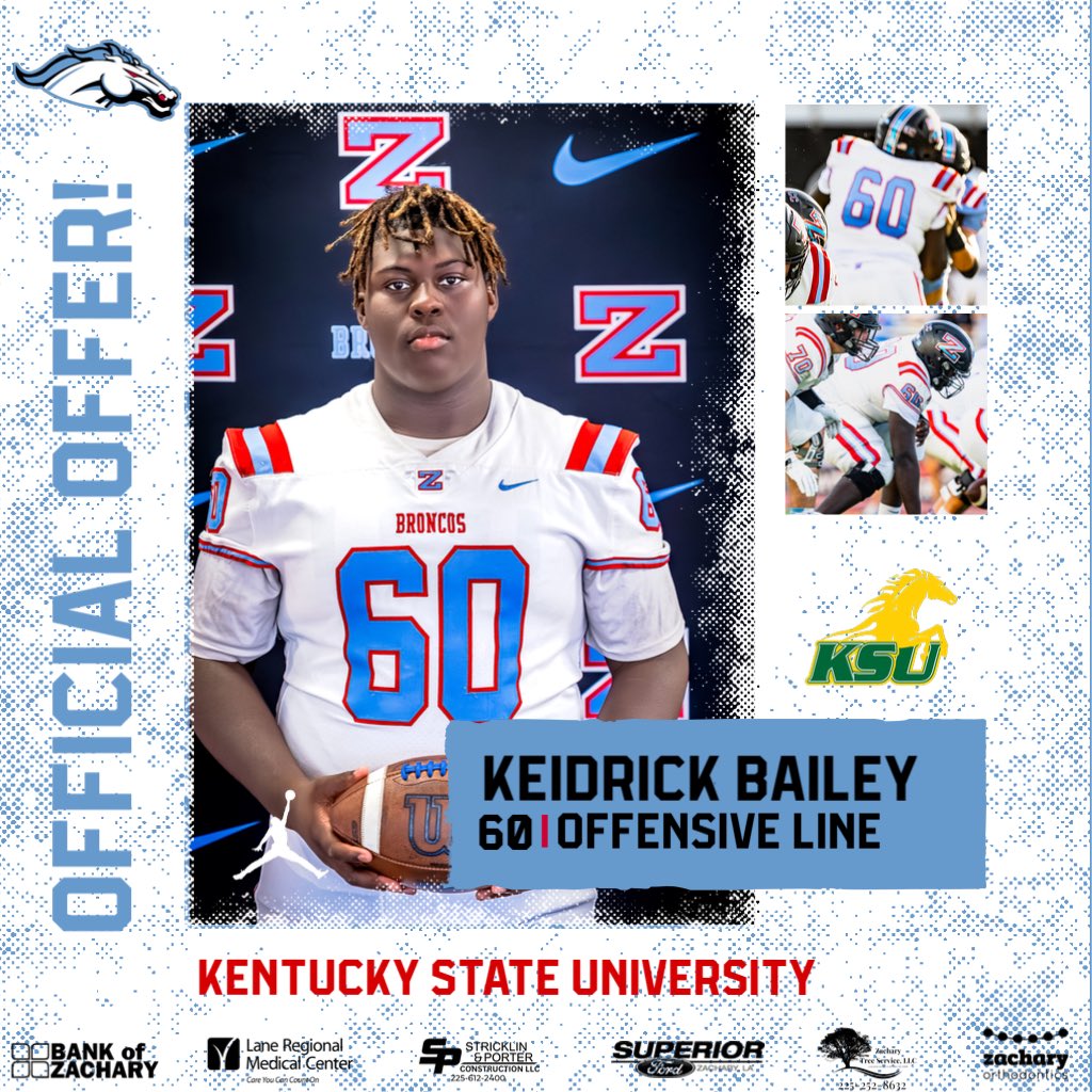 Kentucky State has offered Bronco OL Keidrick Bailey! #itsallabouttheZ