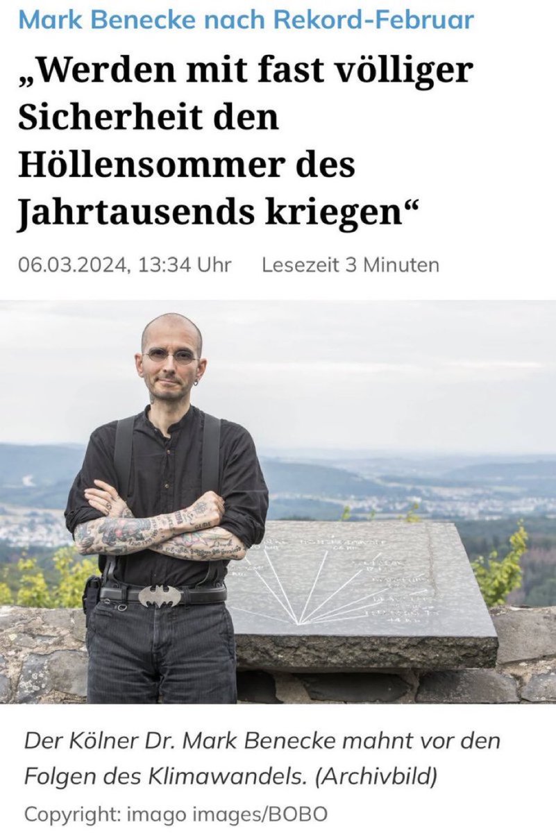 Klimoholiker-Experte ist der, sich selbst verstümmelnde #Benecke jetzt also auch schon. Ganz auf den Spuren von "Universalgenies" wie #Mailab oder #Lesch. Die können schließlich auch zu jedem Thema eine "Fachexpertise" abgeben.