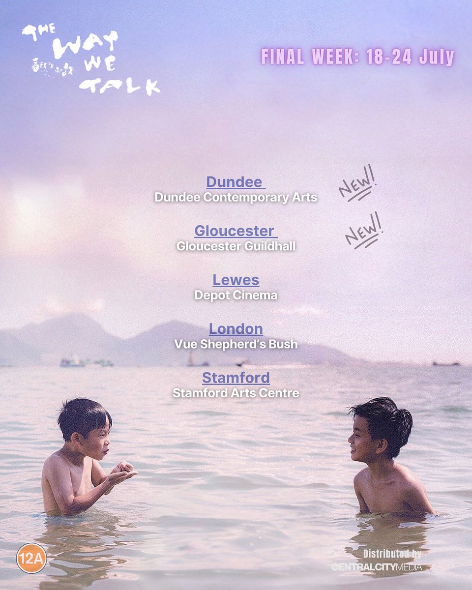 CentralCityIntl's tweet image. 🔔#TheWayWeTalk is entering its final week in UK cinemas⏳ Five screenings left, don’t miss out!
🎟️ lnk.to/TheWayWeTalk
Some screenings provide English descriptive subtitles. Please kindly refer to the cinema websites for more info
#DeafCulture #SignLanguage #Access