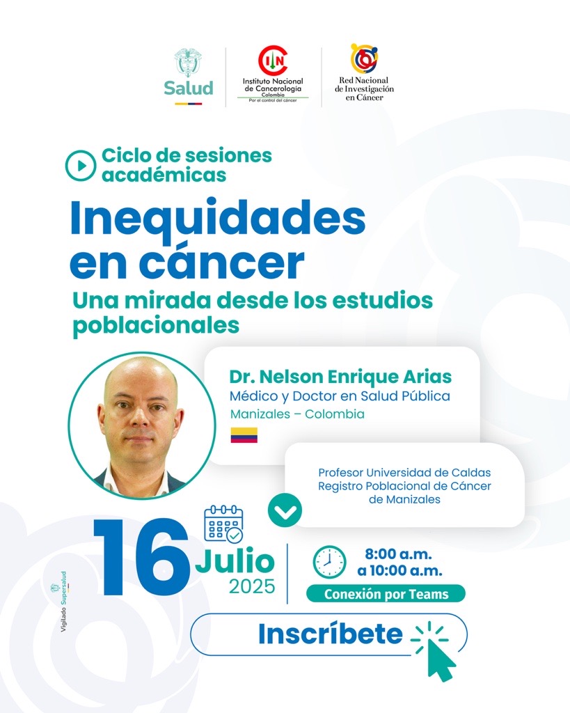 Como parte de las actividades de #educación y #capacitación continuas en investigación, te invitamos a participar del Ciclo de sesiones académicas - Inequidades en cáncer.  
Enlace de inscripción: events.teams.microsoft.com/event/82248200…