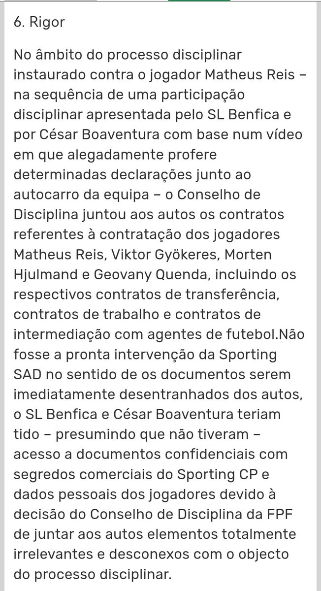 Já é cómico o César Boaventura apresentar queixas em "nome do Benfica" depois de tudo o que foi público nos últimos anos e ainda ser ouvido por alguém. Mas isso é o país que temos.

Por outro lado, juntar contratos e dados pessoais e comerciais de jogadores a um auto de uma