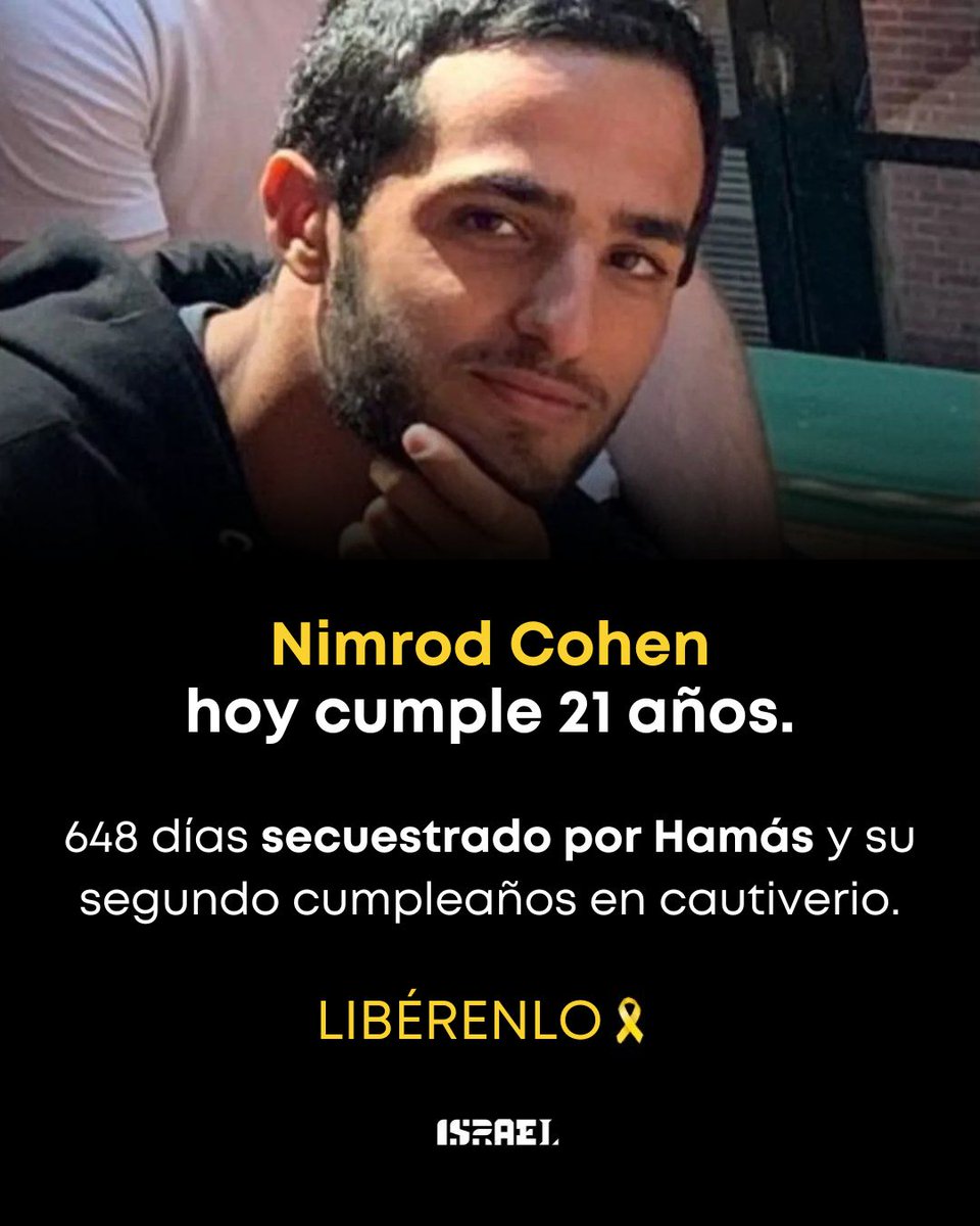 Este NO es un cumpleaños feliz. 

Nimrod es un alma tranquila y amable a quien le gusta resolver cubos Rubik y jugar en la computadora.

Ha pasado 648 días secuestrado en Gaza, en manos de terroristas. 

#Libérenlos YA.
