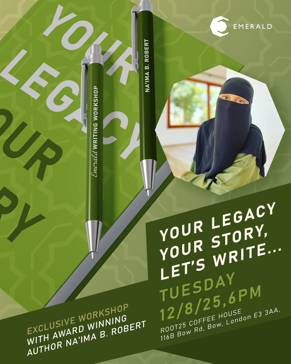 EMERALD (@emeraldnetwork) on Twitter photo Your story is your legacy, unlock your message, and discover the path to publishing it powerfully - a hands-on workshop with award-winning author and book strategist, <a href="/NaimaBRobert/">Na'ima B. Robert</a> // LIMITED PLACES - book via bit.ly/ENxNBR - invitation to share! Your story is your legacy, unlock your message, and discover the path to publishing it powerfully - a hands-on workshop with award-winning author and book strategist, <a href="/NaimaBRobert/">Na'ima B. Robert</a> // LIMITED PLACES - book via bit.ly/ENxNBR - invitation to share!