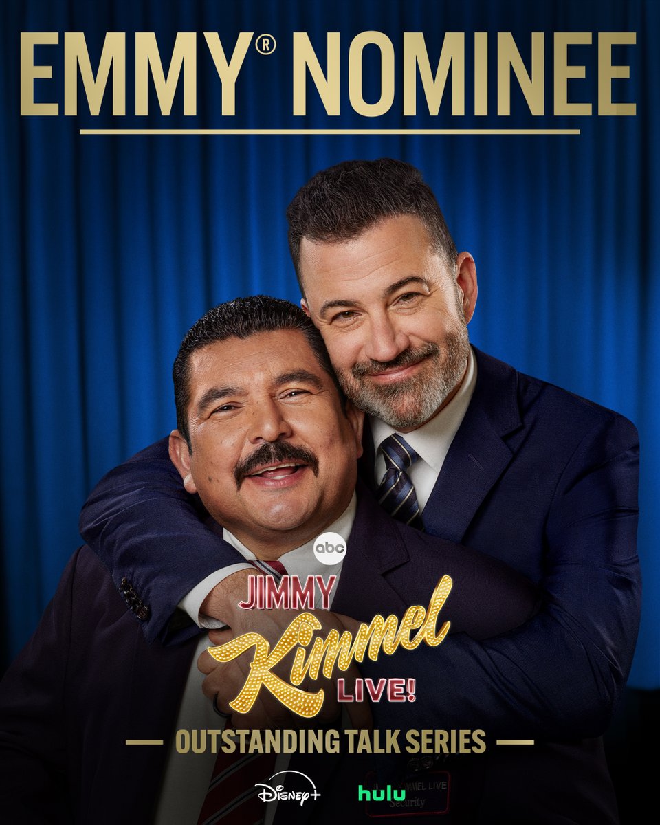 ABCNetwork's tweet image. Congratulations to @JimmyKimmelLive on the #Emmy Nomination for Outstanding Talk Series! #EmmyNoms #Emmys #Kimmel