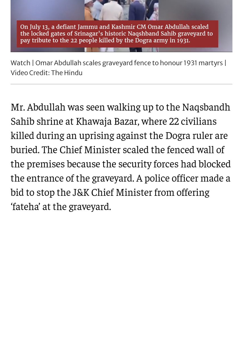 GemsofJKPC (@gemsofjkpc) on Twitter photo Media persons who reported from the ground say the police blocked the graveyard entrance. Not only that, an officer attempted to stop the <a href="/CM_JnK/">Office of Chief Minister, J&K</a> <a href="/OmarAbdullah/">Omar Abdullah</a> from offering Fatiha.
Do you understand now why the PDP and other proxies were created by the BJP? Media persons who reported from the ground say the police blocked the graveyard entrance. Not only that, an officer attempted to stop the <a href="/CM_JnK/">Office of Chief Minister, J&K</a> <a href="/OmarAbdullah/">Omar Abdullah</a> from offering Fatiha.
Do you understand now why the PDP and other proxies were created by the BJP?