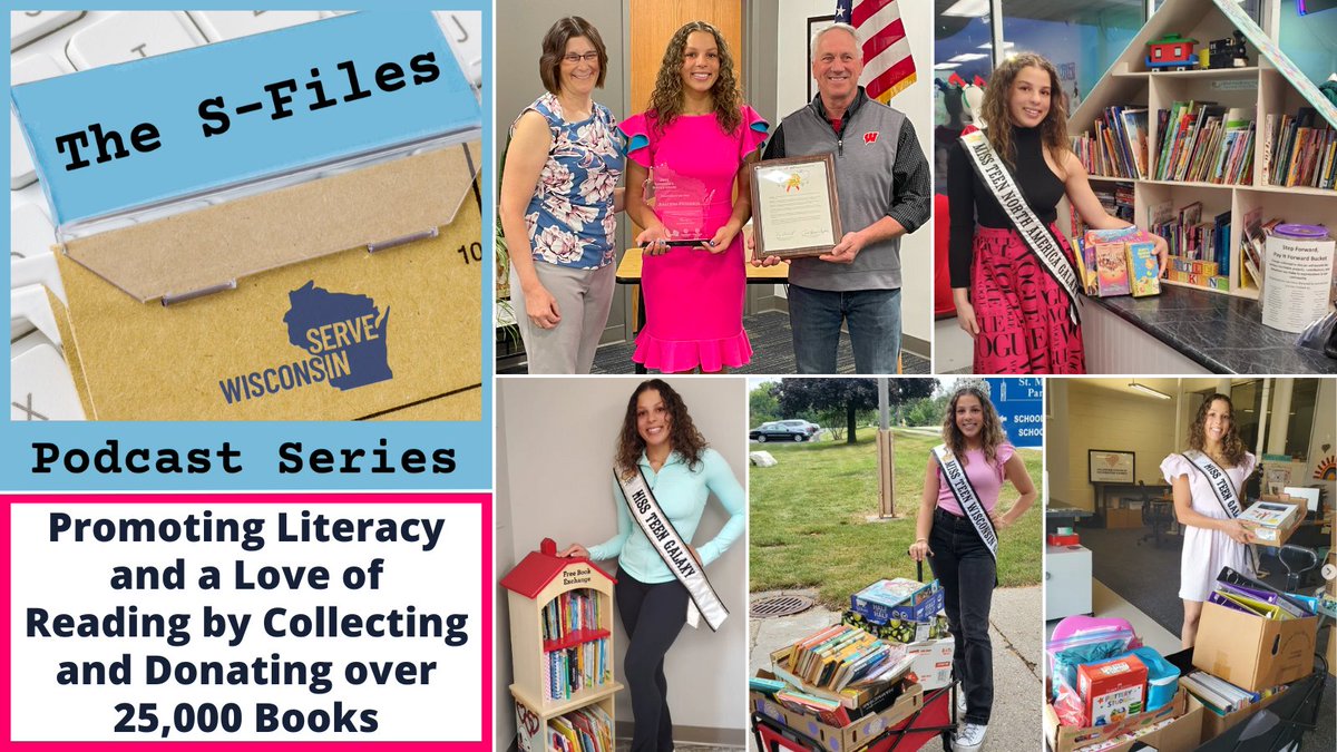 ServeWisconsin's tweet image. In this episode of The S-Files we are exploring the service done by Analena Peterson, who was recognized as a Volunteer of the Year honoree at 2025 Governor’s Service Awards for her efforts collecting & donating over 25,000 books & other volunteer efforts
servewisconsin.transistor.fm/episodes/promo…