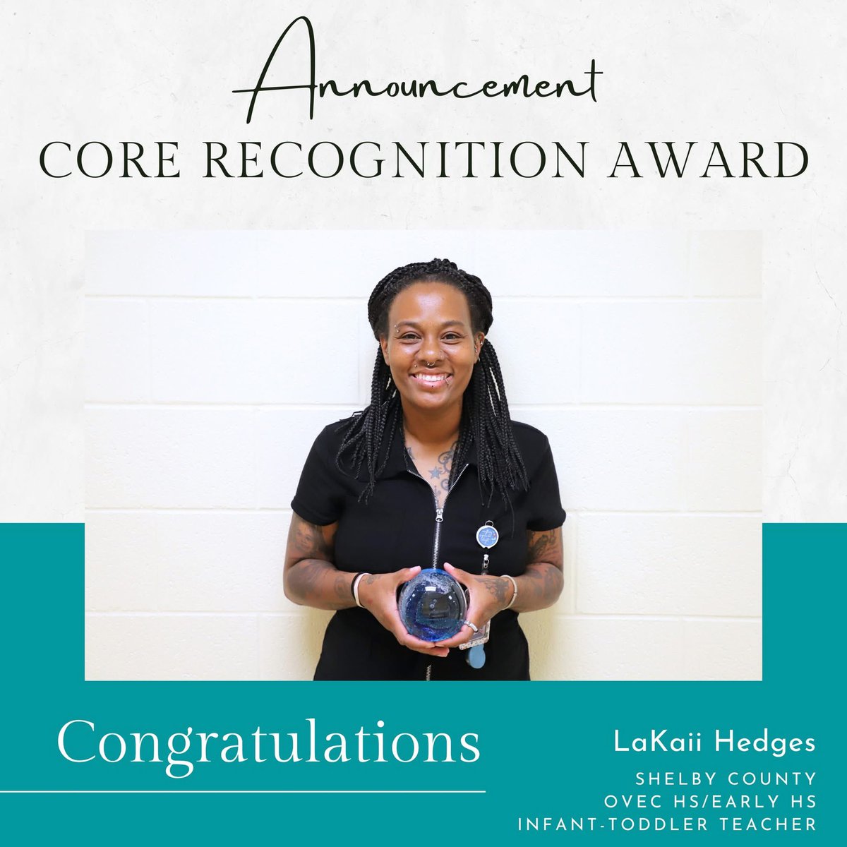 Congratulations LaKaii Hedges! ✨ LaKaii received the Core Recognition Award of the Month for the value of Trust. Some kind words from her peers, "LaKaii  finds ways to boost staff morale on a daily basis. She also demonstrates passion for her work everyday!" Congratulations 🎉