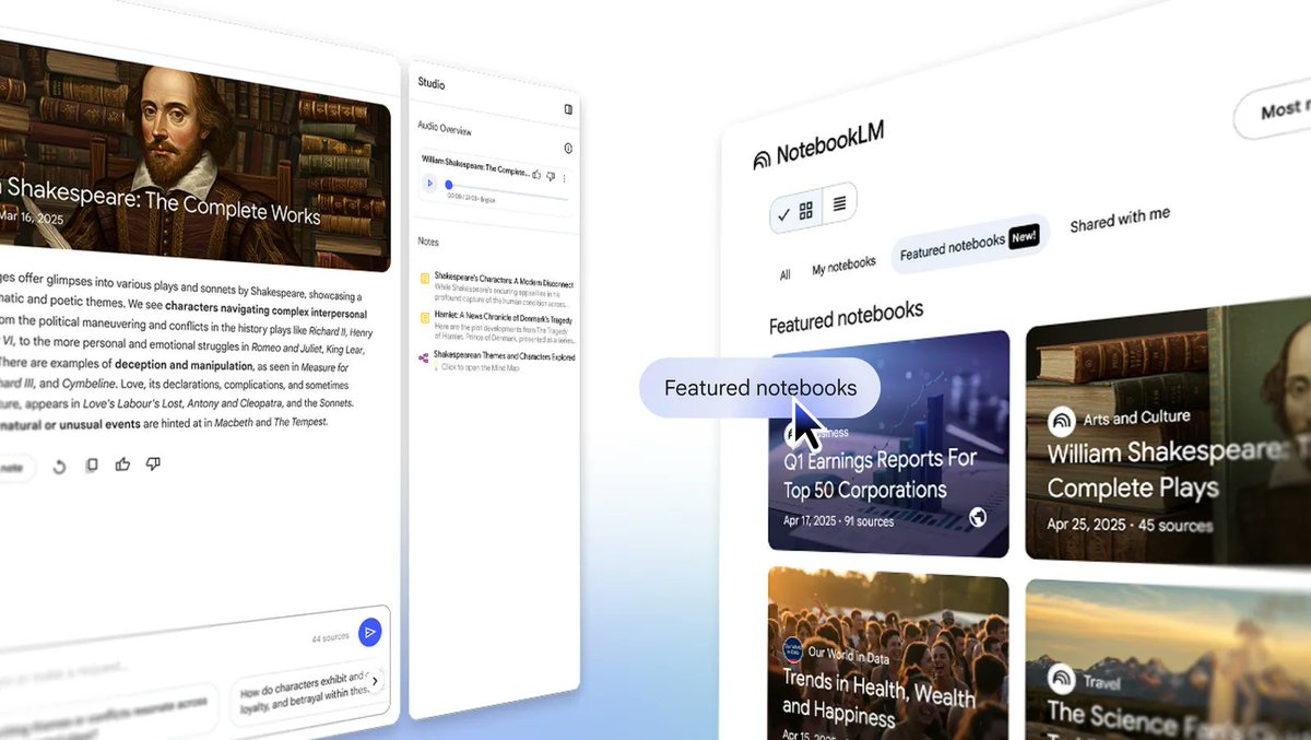 Google's NotebookLM now includes "featured notebooks," pre-made collections of expert sources on topics from science to Shakespeare. chromeunboxed.com/notebooklm-get…