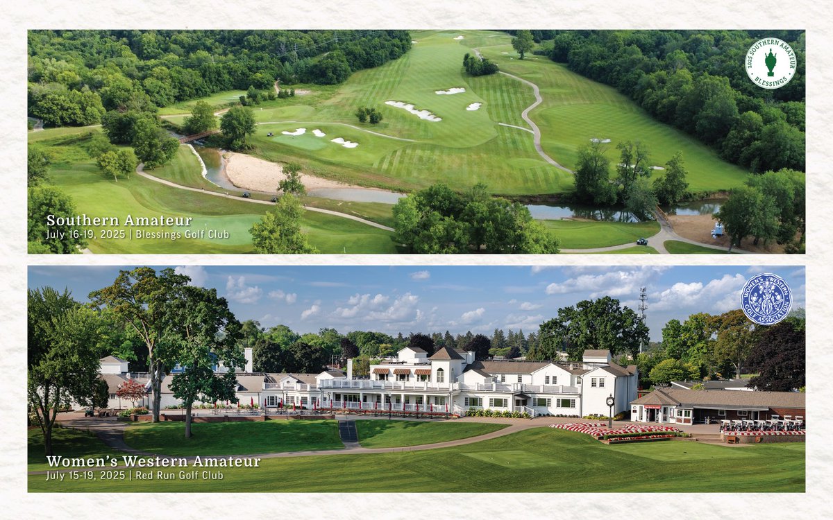 eliteamseries's tweet image. Championship double feature 🎬⛳️
Round 1 stroke play is underway at the Women’s Western Amateur in Royal Oak, MI.
Players tee it up tomorrow at the Southern Amateur in Johnson, AR.
Live scoring and pairings 🔗 in bio.