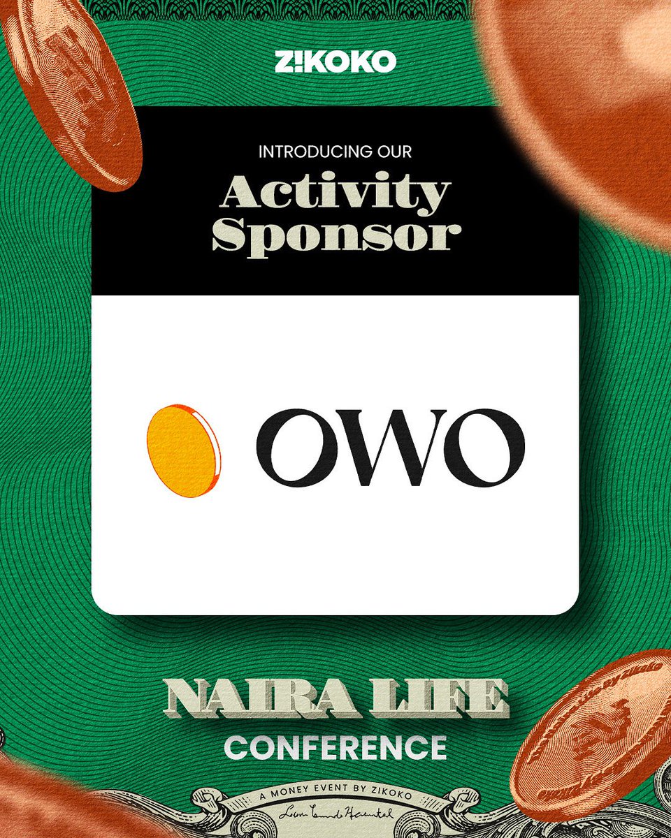 Zikoko_Mag's tweet image. We’re thrilled to announce @joinowo as an activity sponsor for the Naira Life Conference. 

Backed by @mono_hq, Owo is building a future where sending money is easy and quick. 

With Owo, you can send money, buy airtime, and pay bills right from WhatsApp—no apps, wallets, or…