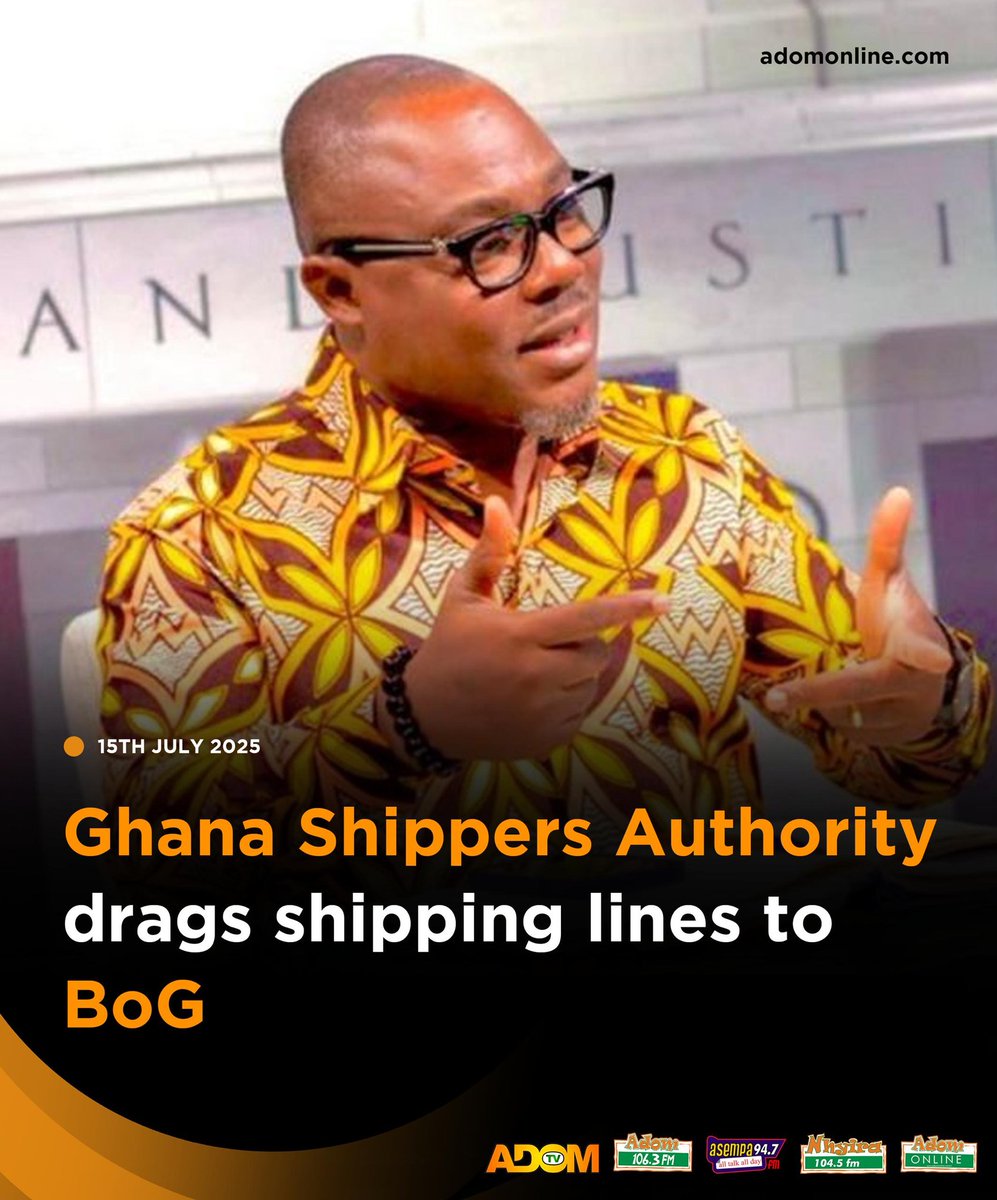 The Acting Chief Executive Officer of the Ghana Shippers Authority, Professor Gyampo, has disclosed that some shipping companies have been reported to the Bank of Ghana (BoG) for imposing excessive and unapproved charges at the ports.

Click to read more: adomonline.com/ghana-shippers…