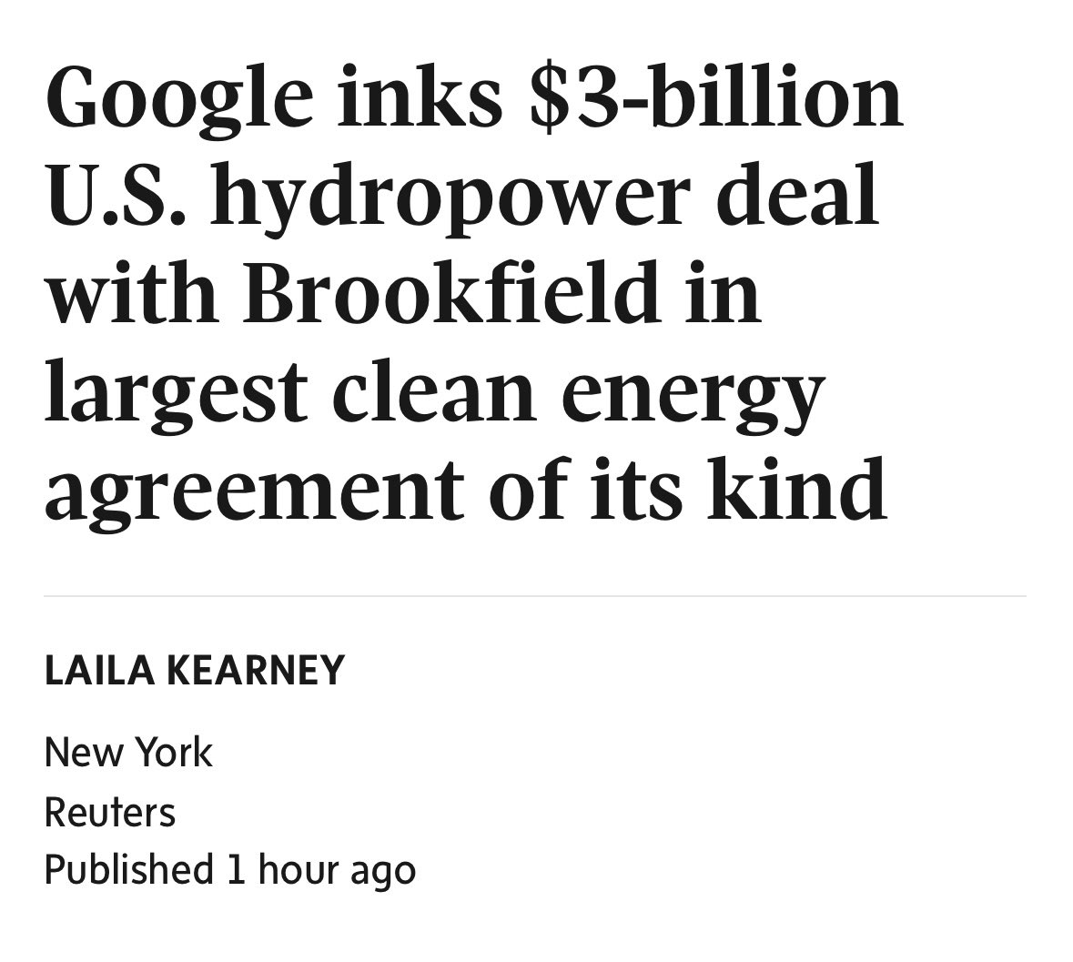 $BN $BEP $GOOG

If you listened closely, Connor Teskey (BEP CEO) hinted months agonthat something like this was brewing! 😄