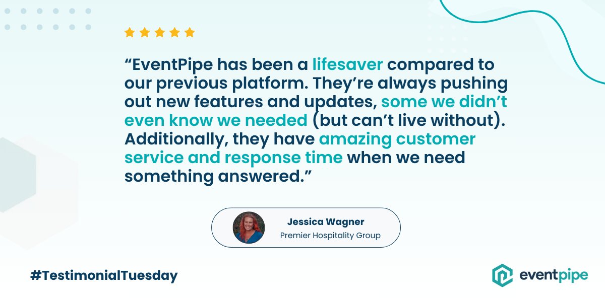 “EventPipe has been a lifesaver compared to our previous platform. They're always pushing out features we didn’t know we needed (but can’t live without).”

Huge thanks to amazing customers like Jessica who keep us motivated and moving fast. 🤝⚡

#TestimonialTuesday #CustomerLove