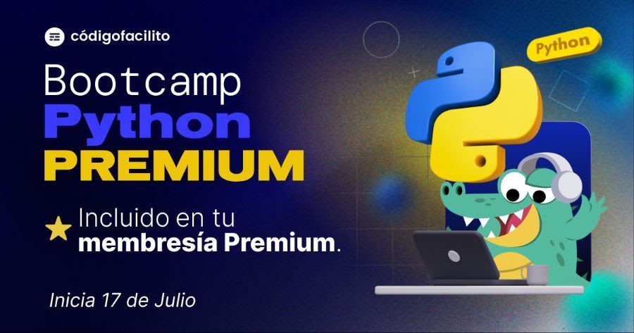 codigofacilito's tweet image. ⭐️ ¿Ya eres premium? ¡Únete al Bootcamp Python sin costo adicional! codigofacilito.com/bootcamps/prem…
Este jueves 17 de julio inicia el nuevo Bootcamp Python Premium de Código Facilito. 🐊
El jueves tendremos la sesión de inauguración del Bootcamp donde te contaremos todos los detalles,…