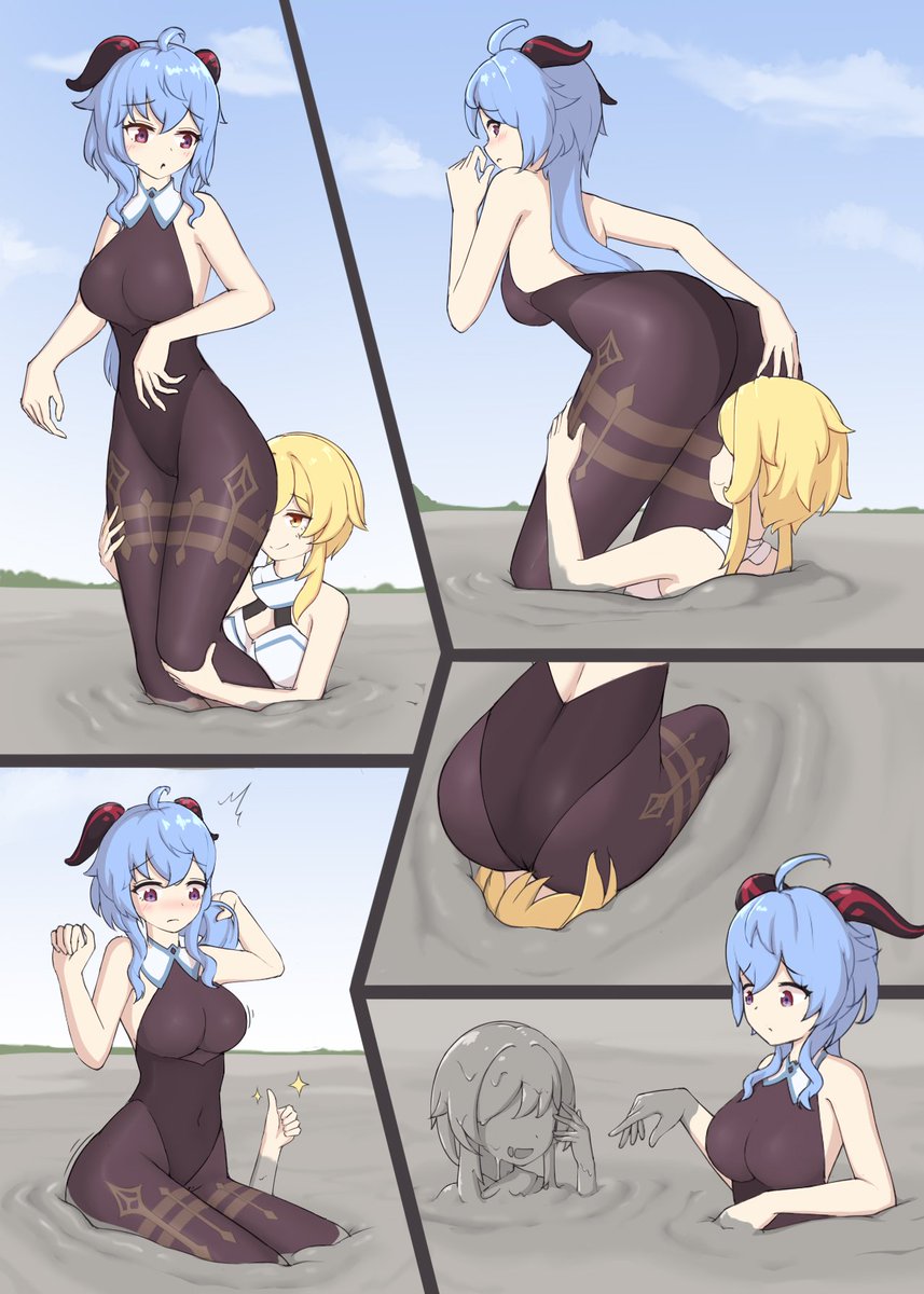 甘雨坐脸陷泥
#底なし沼  #quicksand #mud #泥んこ #quicksandfetish